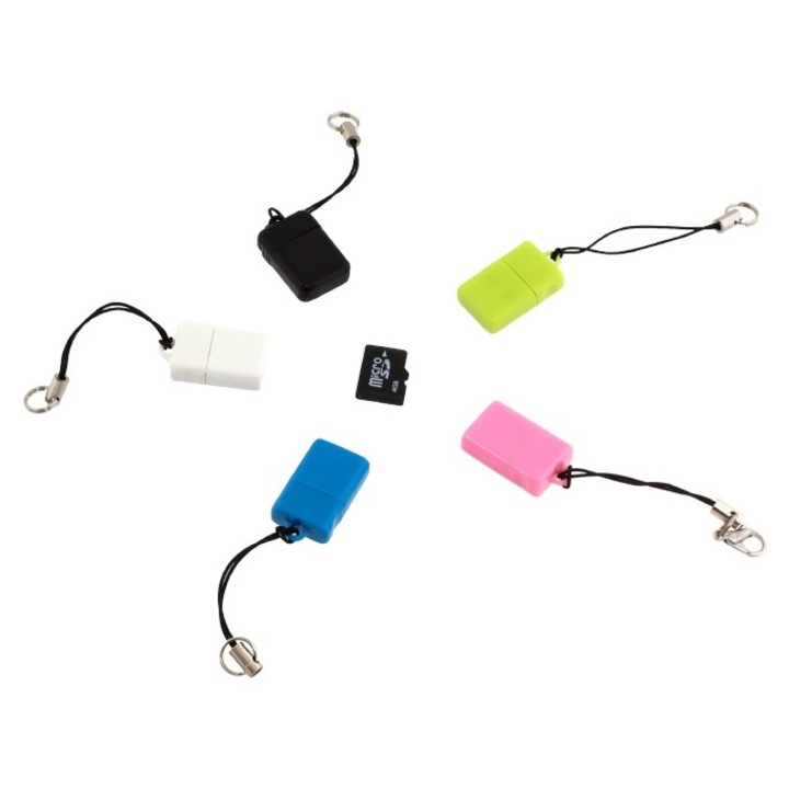 Cititor de carduri microSD/TF Luka, dimensiuni 26x19x12mm, culoare aleatorie