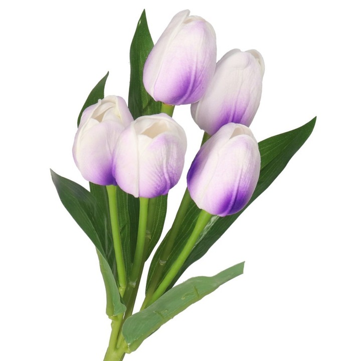 Buchet de flori artificiale, Luka, 5 crengi, violet, 28cm