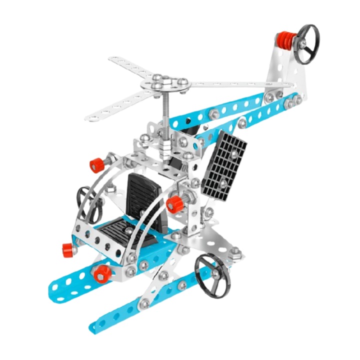 Метален конструктор, Максик, хеликоптер 185 елемента, размери 20.5x16x4см, за възраст 5+