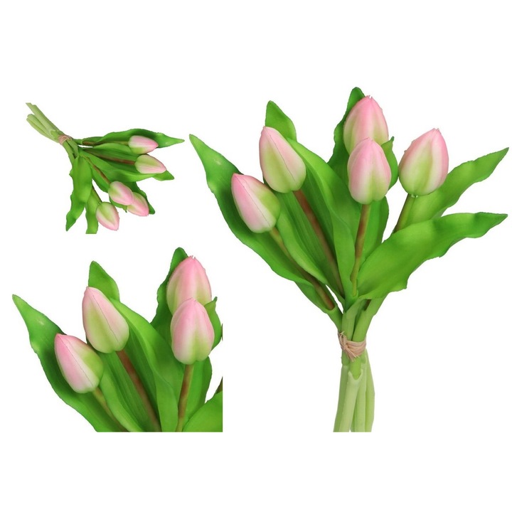 Buchet de flori artificiale, Luka, 5 crengi, 28cm, multicolor