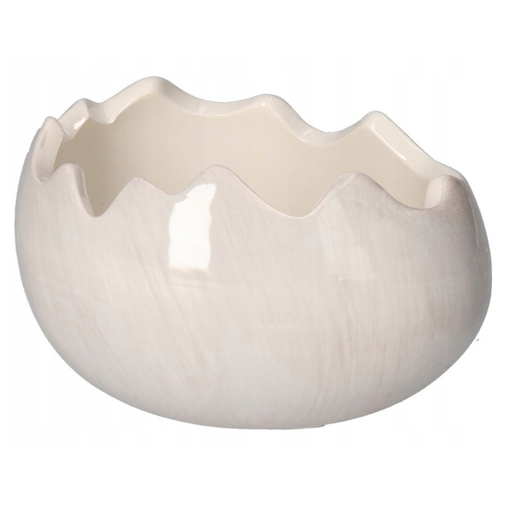 Osolnica ceramica in forma de ou, Luka, gri, 6x10,5x8,5cm