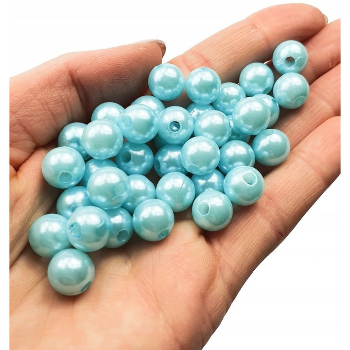 Set 100 margele cu gaura, Luka, 10mm, albastru
