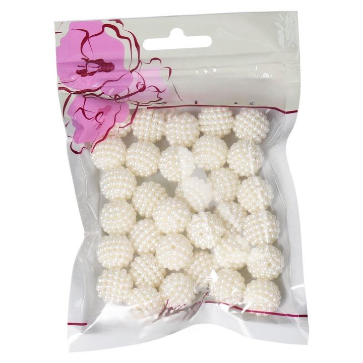 Set de 32 perle cu diametru 16mm, Paula, multicolor