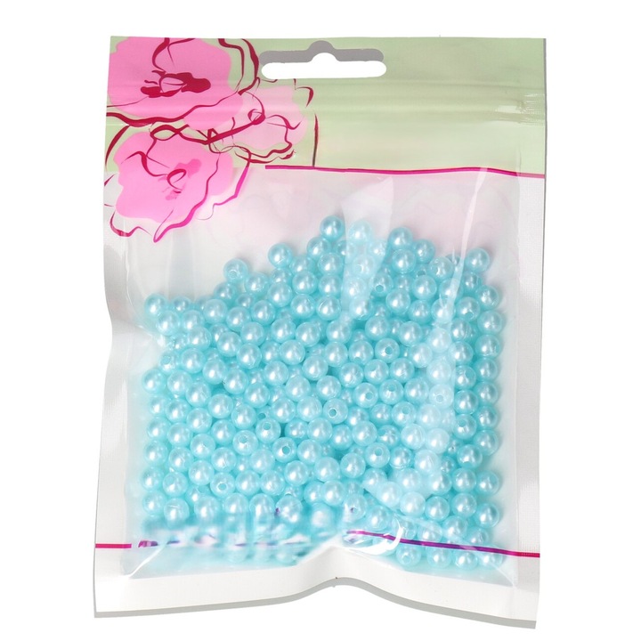 Set 400 margele cu gaura, Luka, 6mm, albastru, 50g