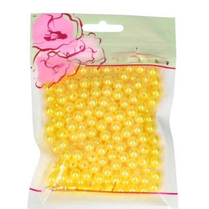 Set de perle cu gaura 8 mm, Paula, 190 buc, multicolor