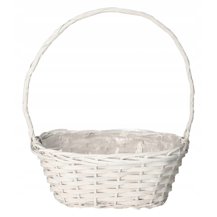 Cos de ratan, Luka, 25x15x10cm, elegant, alb