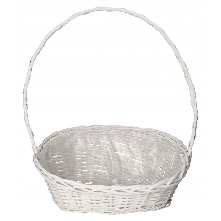 Cos de ratan, Luka, alb, 35x44x54cm