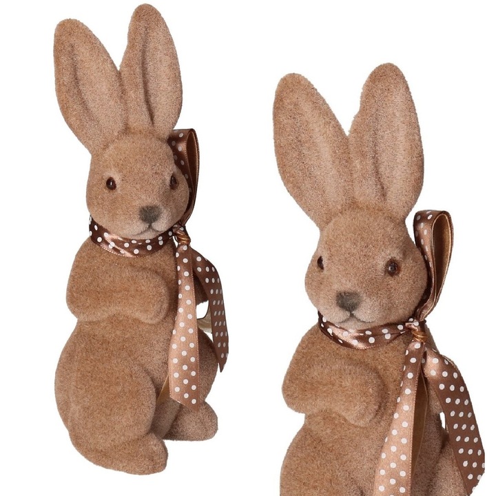 Figurina decorativa iepure de Paste, Luka, 22x8x8cm, culoare maro