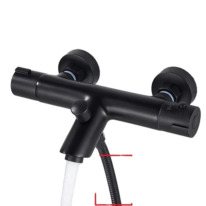 Смесител за баня, матово черно, съвременен дизайн, едноръкохватково управление, размери 131-200 мм