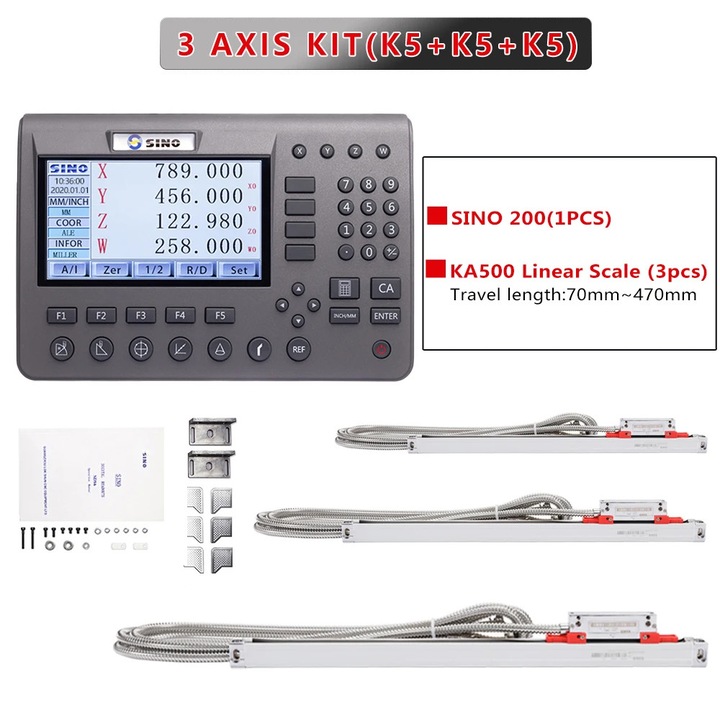Display Digital 4 Axe SINO 200 DRO, Precizie Mare, 7 inch, 0.005mm, AC100V-240V