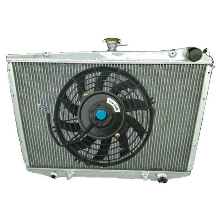 Alumínium hűtő ventilátorral, kompatibilis a Nissan Pathfinder és Hardbody modellekkel, 2.4L L4 / 3.0L V6, 1986-2004