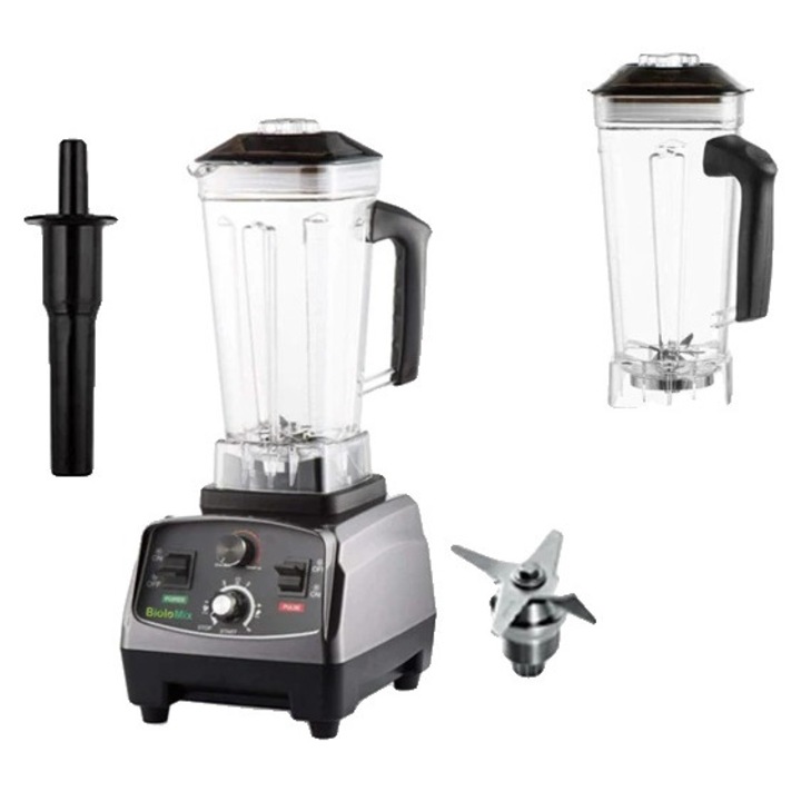 Blender comercial, 2200W, capacitate 2L, set cu borcan suplimentar si 3 accesorii, EU