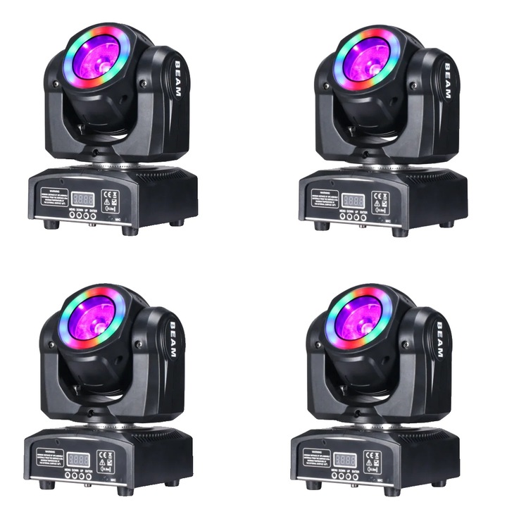 Мини LED светлина с движеща се глава 60W RGBW 4в1, 29x19x21см, бяла