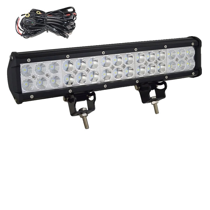 Bara luminoasa LED, luminozitate ridicata, design cu doua randuri, 1 buc. 90W cu fir