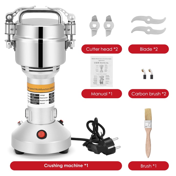 Rasnita electrica, 150G, 28000 RPM, design compact, 13.5x13.5x26.5cm