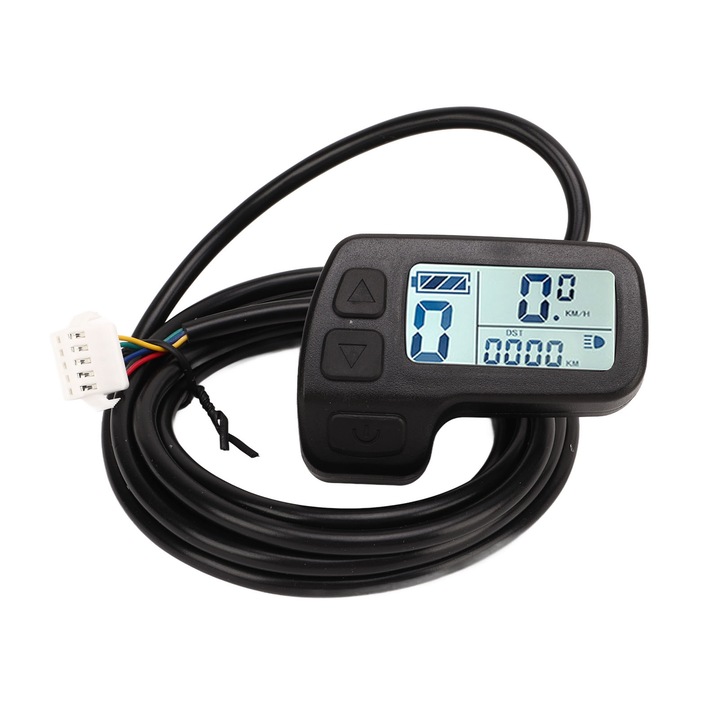 Univerzális LCD kerékpárkomputer elektromos kerékpárhoz, multifunkcionális kijelző, fekete, 22mm