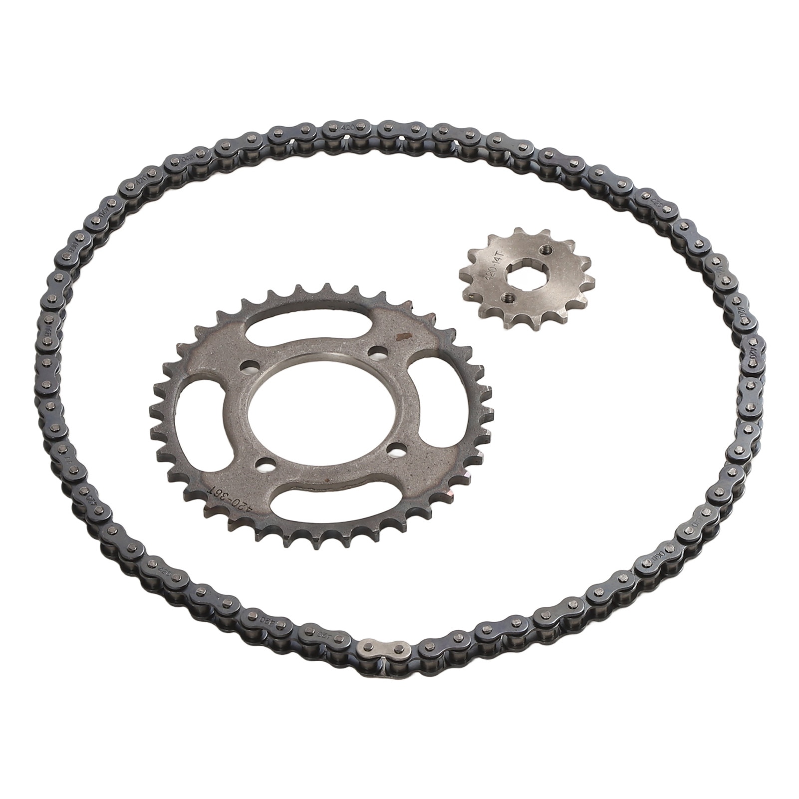 Set pinioane si lant, 14T si 36T, 76 zale, pentru trotinete