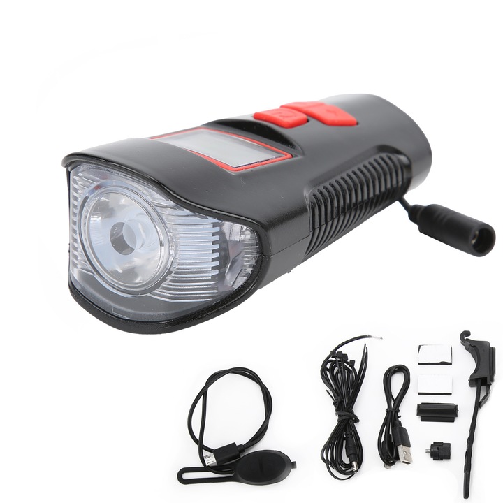 LED USB kerékpárkomputer, strapabíró, fekete, univerzális
