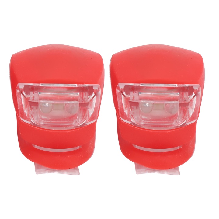 2 db LED kerékpár lámpa szett, piros, vízálló, 3 világítási mód