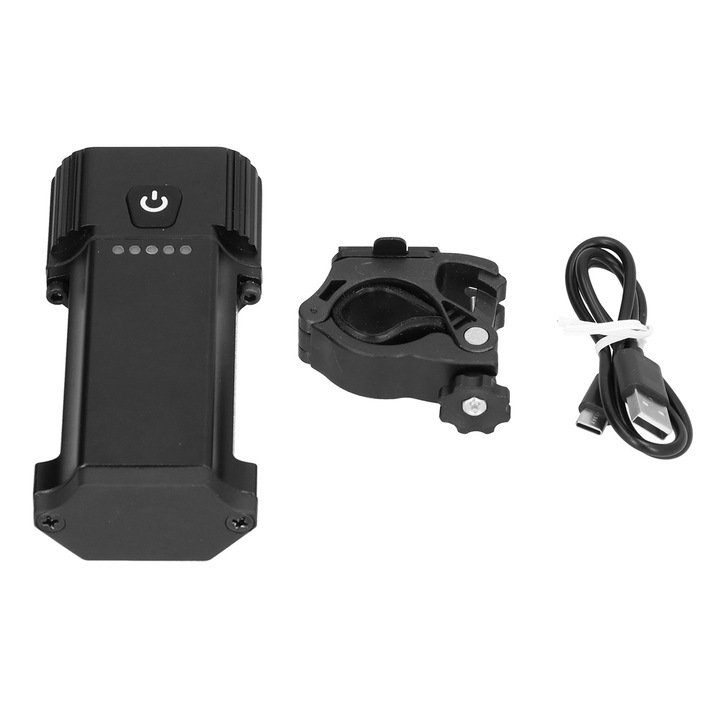 YANYXR kerékpár első lámpa szett USB tölthető fekete 115x51x30mm