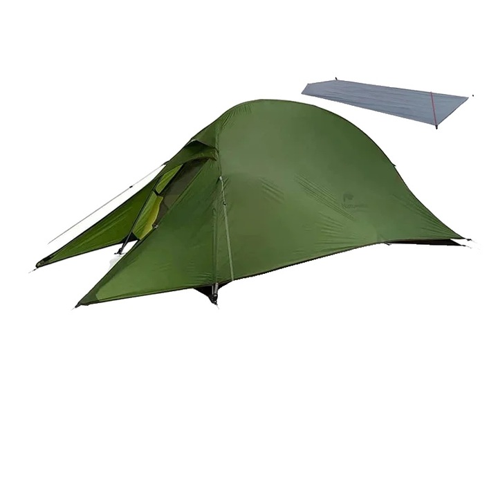 Kemping sátor, 1 személyes, zöld, 125x270x100 cm, vízálló, könnyű és hordozható kialakítás