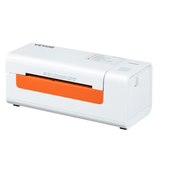 Imprimanta termica VEVOR, 203dpi, viteza de imprimare 150 mm/s, dimensiuni etichete 40-108 mm, 200x79x83mm