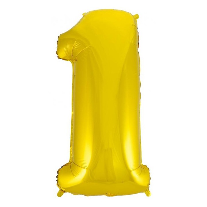 Фолиев балон B&C "Номер 1", златен, 92 см