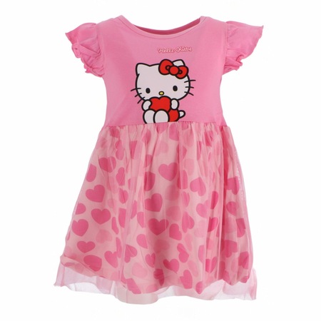 Rochie de vara cu tul, Hello Kitty cu inimioare Roz - eMAG.ro