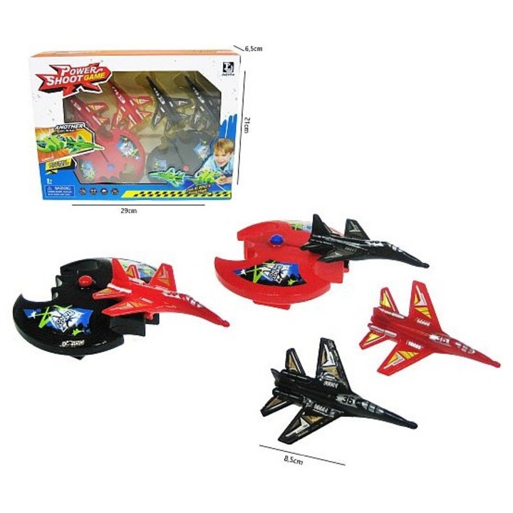 Set masinute Hipo, 2 dispozitive de lansare 11x8cm, 4 avioane 8,5cm