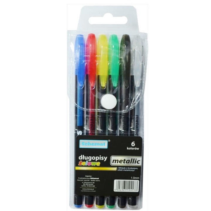 Pixuri gel Schemat set 6 metalic 1.0mm etui