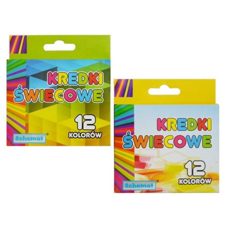 Creioane colorate SCHEMAT set 12 buc, culori intense, rotunde