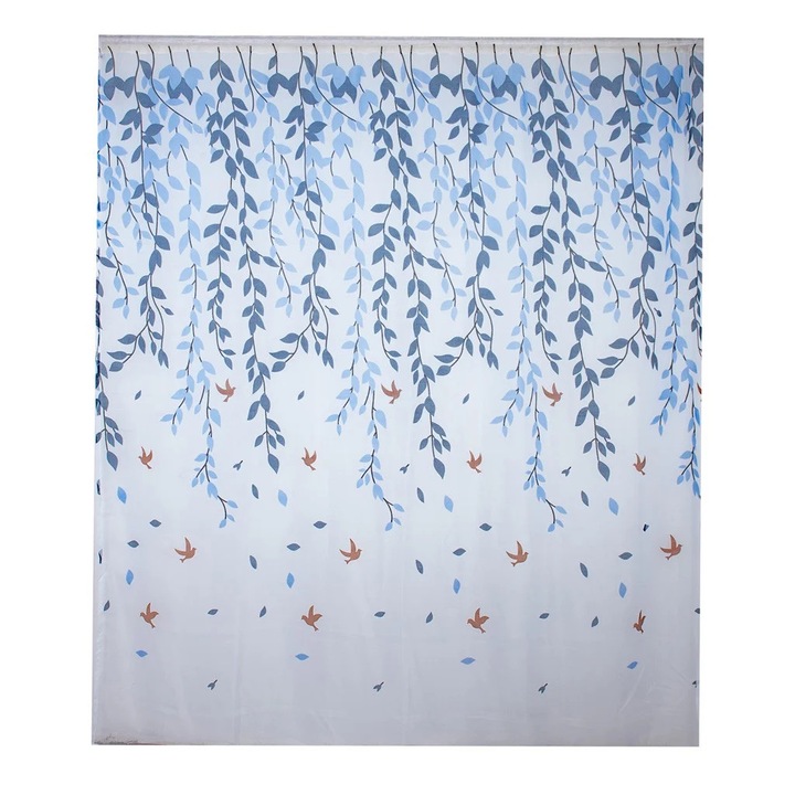 Perdea voal YANYXR frunze albastru 200x100cm voal transparent
