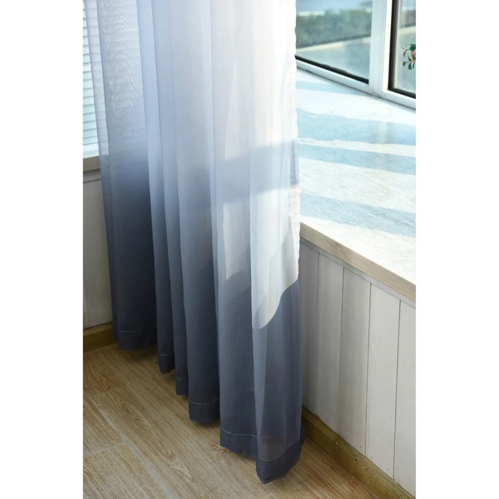 YANYXR Voile függöny, átlátszó drapéria, szürke, 1 db