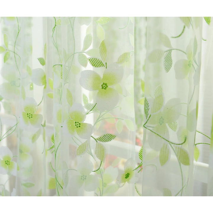 YANYXR Voile Függöny, virágos, többszínű, 100x200cm