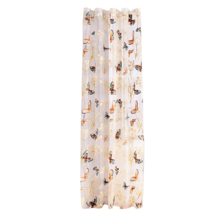 Perdea YANYXR cu fluturi, usoara, transparenta, multicolor, 140x220cm