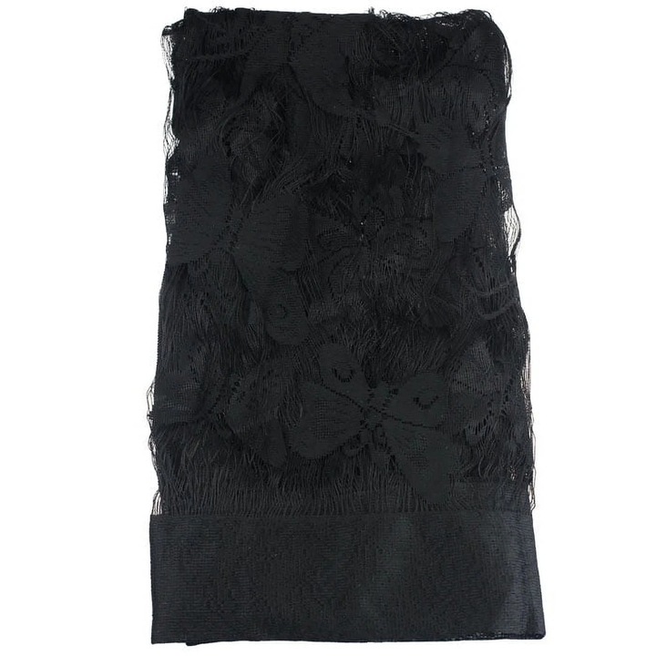 Perdea usa fereastra YANYXR, model fluture, negru, 100x200cm