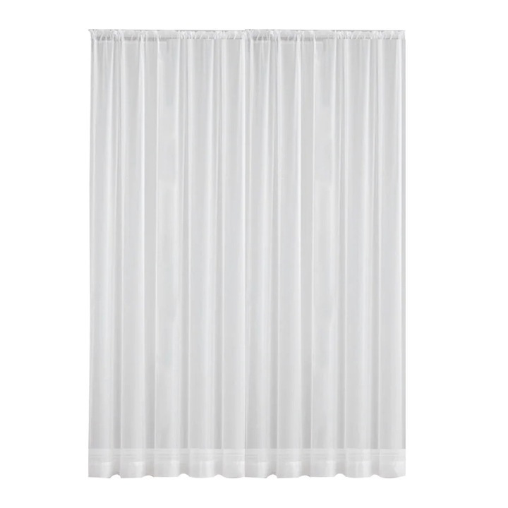 YANYXR 2 db fehér tüll függöny szett 160x132cm, könnyű, átlátszó, hálószobába, nappaliba, irodába
