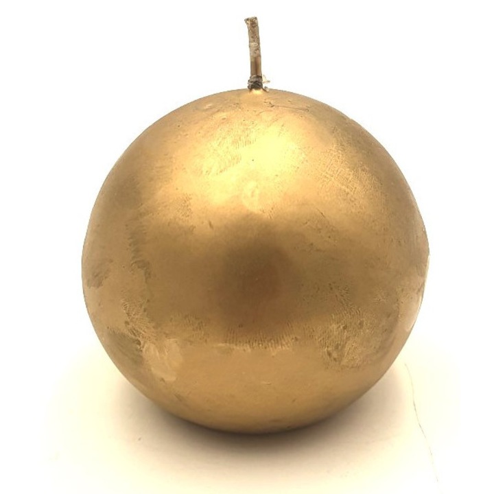 Свещ ZAWA, златиста метална сферична, 8 см