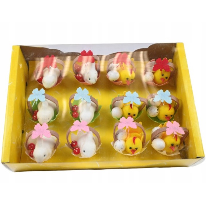 Set 12 figurine decorative de Paste, Midex, 5,5cm