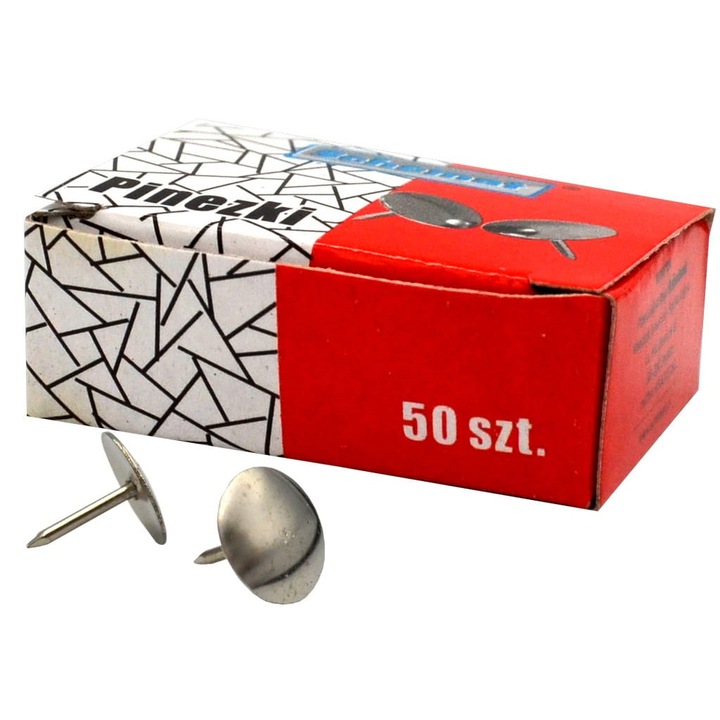 Комплект от 50 метални щифтове Schemat, сребристи