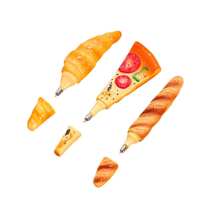 Set 3 pixuri gel YANYXR, forma paine croissant pizza, multicolor, 12x15cm