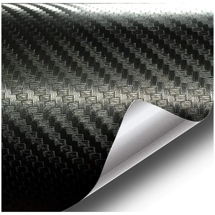 Folie colantare auto Carbon 3D Negru, 3m x 1, 27m