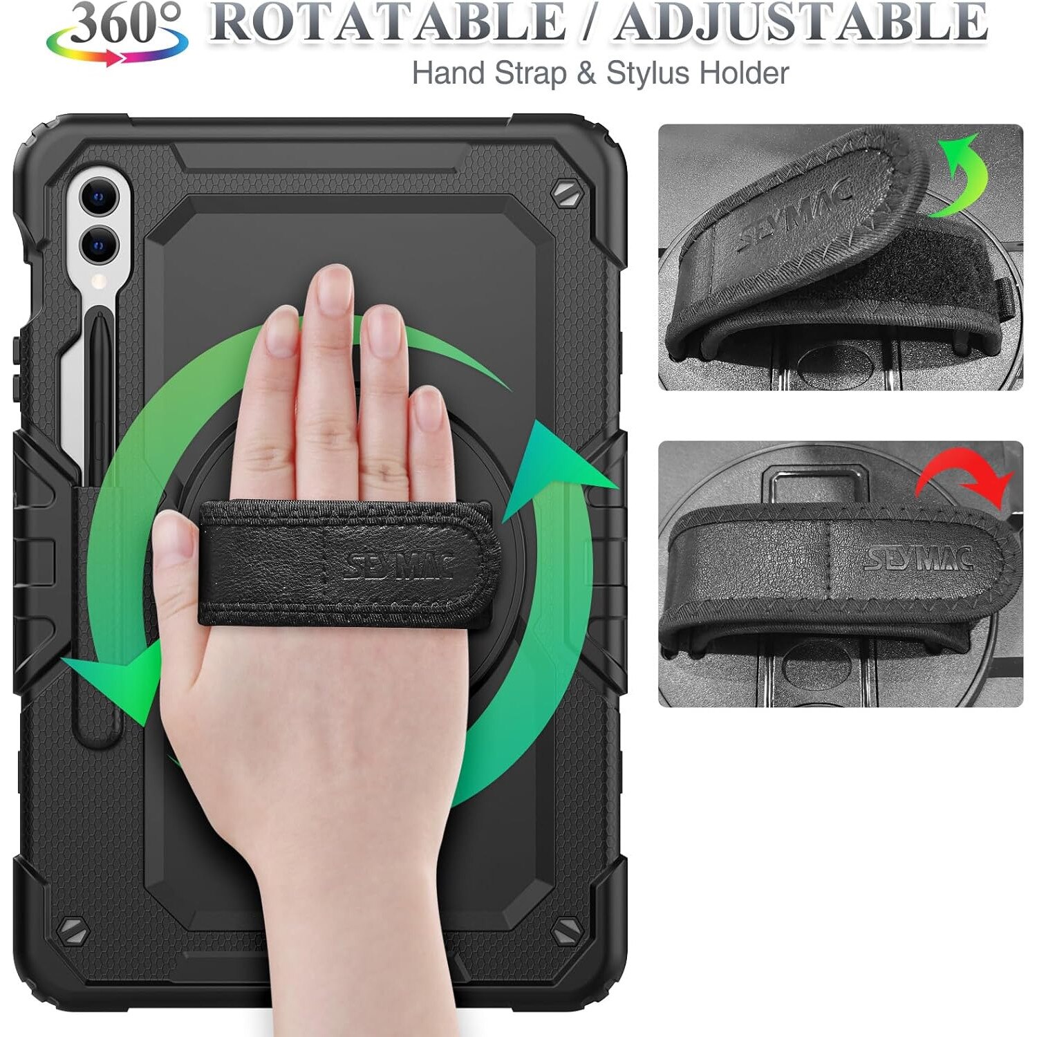 Pachet 360: Husa cu folie integrata pentru Samsung Galaxy Tab S10 FE+ Plus 13.1 inch Shockproof Armor negru