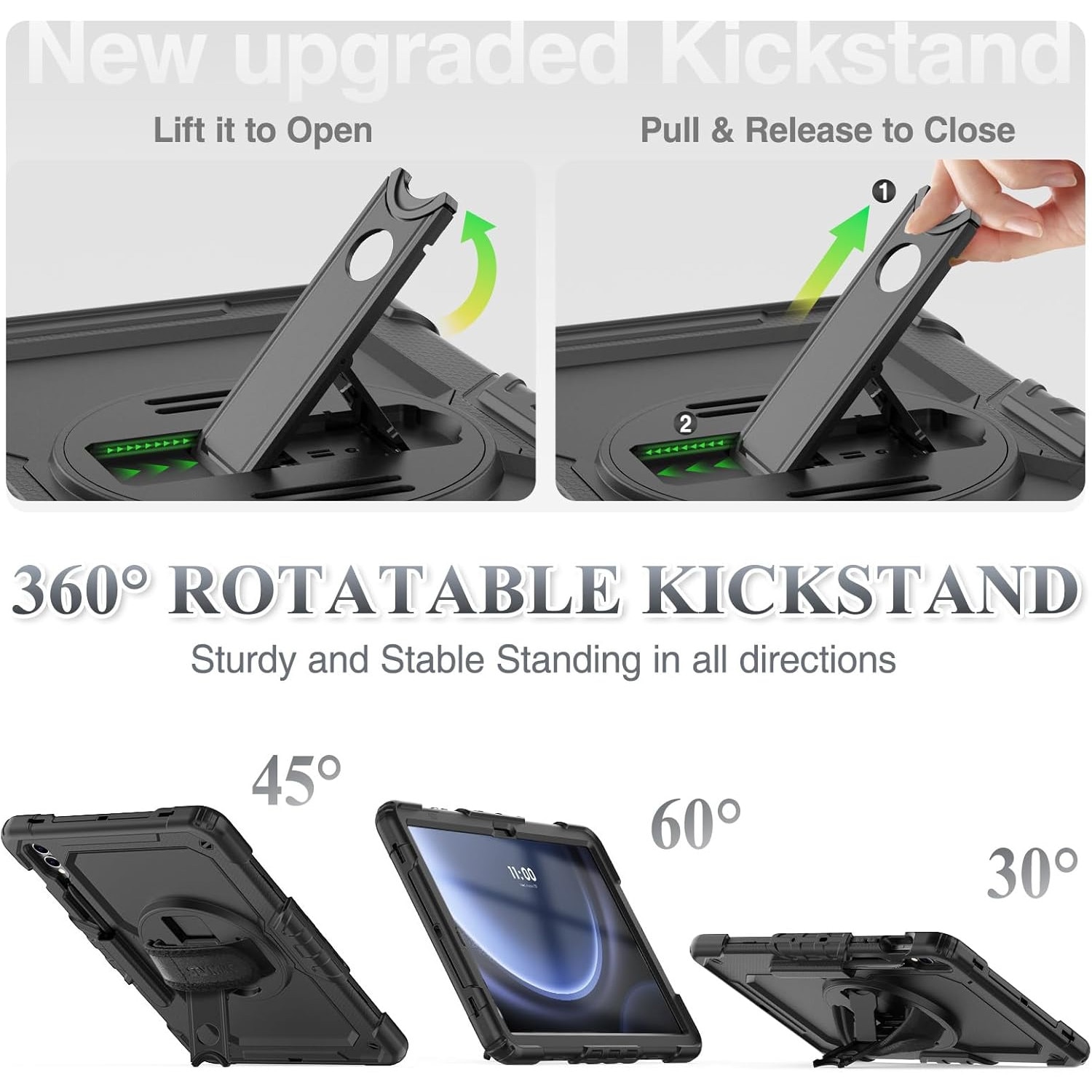 Pachet 360: Husa cu folie integrata pentru Samsung Galaxy Tab S10 FE+ Plus 13.1 inch Shockproof Armor negru