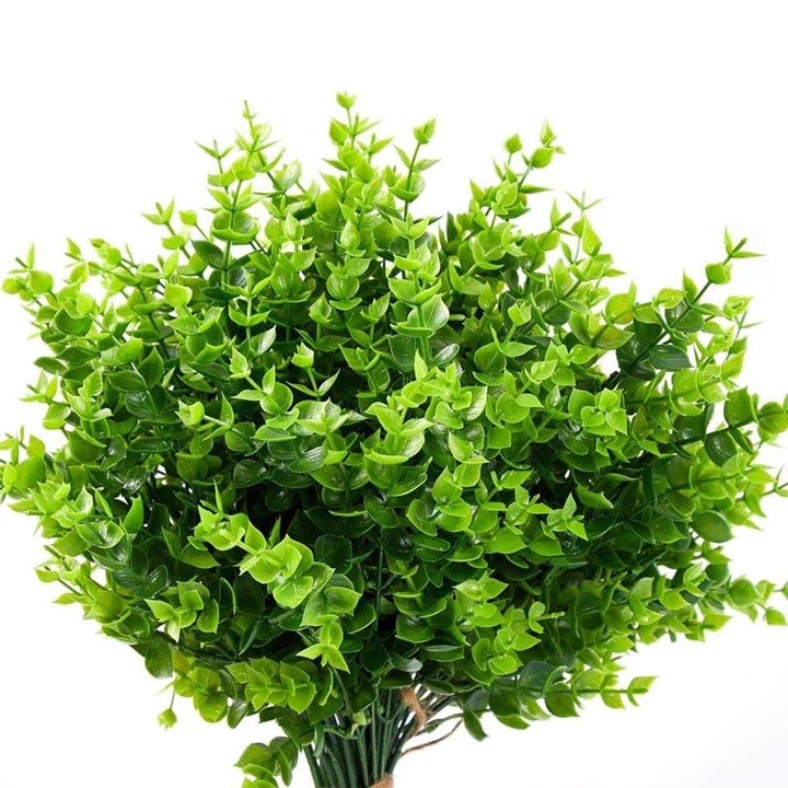 Комплект 12 връзки изкуствени цветя, ZGGZERG, UV устойчиви, Не избледняват лесно, Лесни за поддръжка, За многократна употреба, За DIY сватбени букети, флорални аранжировки, декорации за дома, Пластмаса, Височина 34 см, Зелен