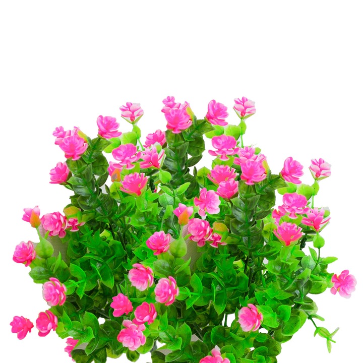 Комплект 12 пакета изкуствени цветя, ZGGZERG, UV устойчиви, Не избледняват лесно, Лесни за поддръжка, Многократна употреба, За сватбени букети тип Направи си сам, флорални аранжировки, декорации за дома, Пластмаса, Височина 34 см, Розов