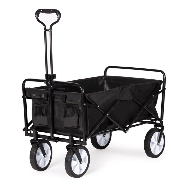 Транспортна количка, Bauerkraft, сгъваема, вместимост 100 л, 80 кг, черна, 10 кг