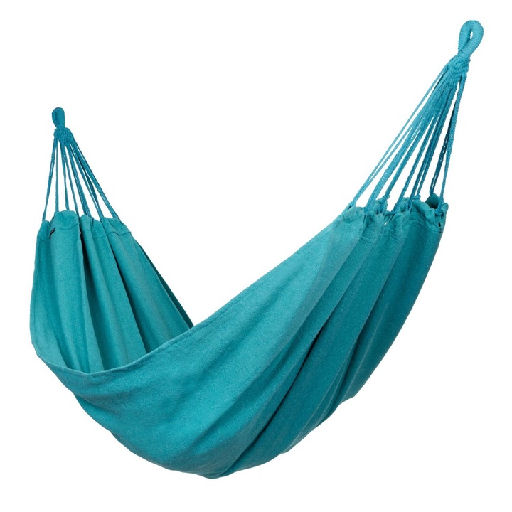 Хамак Bauerkraft 200x100 см зелен, материал памук и полиестер, максимален капацитет 120 кг, с комплект от 2 въжета за закрепване