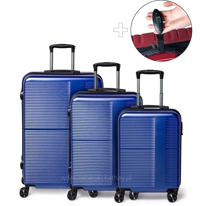 Комплект колички Bauerkraft XXL 3в1, цвят гранат, 96л, 68л, 36л, 74x47x30см, 64x42x26см, 55x38x21см, с кодово заключване, тегло на багажа 11кг, включен кантар за пътуване