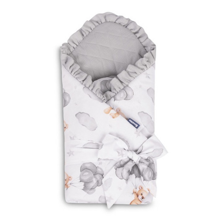 Бебешки спален чувал Sensillo, сив, 75x75 см, памук, антиалергичен пълнеж